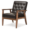 BBT8013-Black Chair armchairs, Wood, Black from Baxton Studio