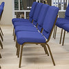 Stylish and Durable Blue Fabric Church Chair - Perfect for Your Worship Space