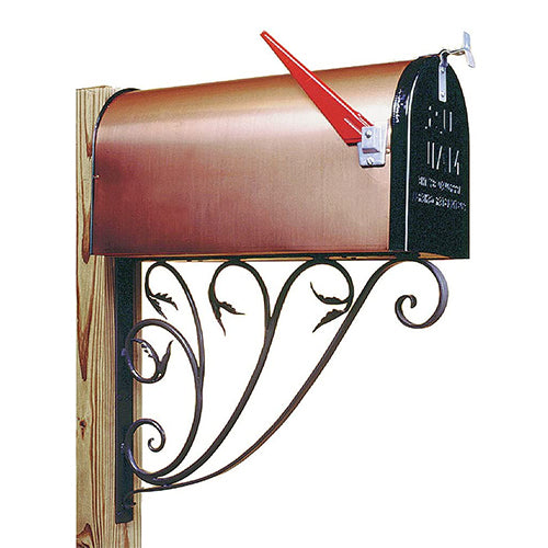 Enhance Your Curb Appeal with Achla Designs B-10 Leafy Leaf Mailbox Shelf Bracket in Black Wrought Iron