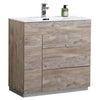 Discover the beauty of nature with Milano's 36-inch modern bathroom vanity in wood finish