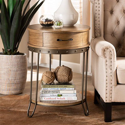 Side table for living room with drawers