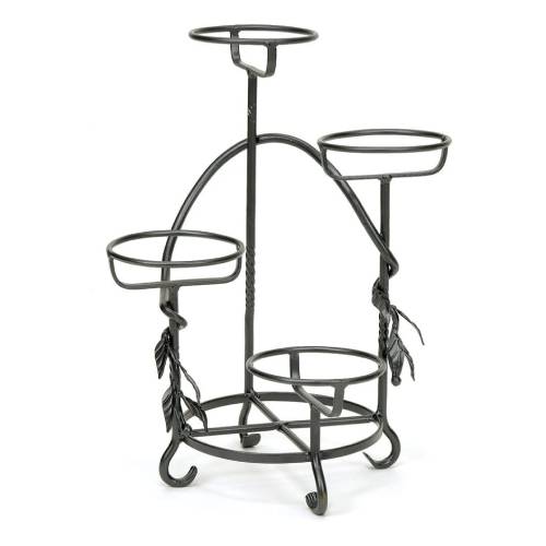 Cascading Elegance: Wrought Iron Tiered Stand for Pots Displaying