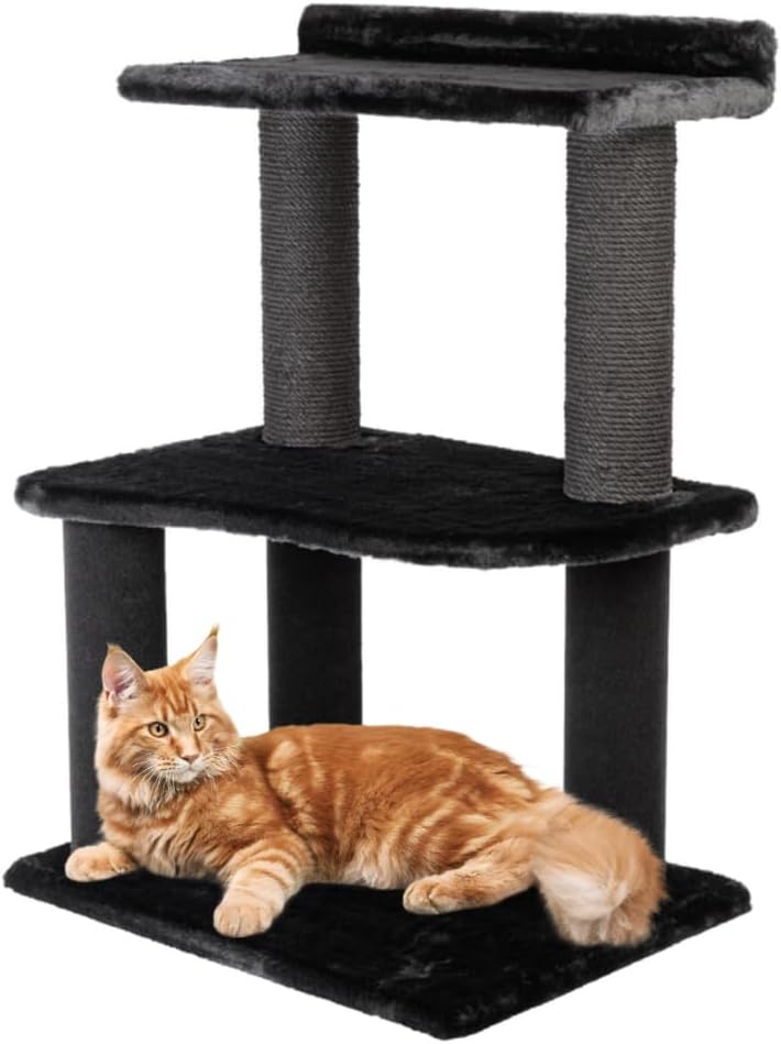 34 Inch Classic Comfort for Indoor Modern Premium Cats and Kittens Scratcher Larger Base for Better Stability, (Black, Charcoal)