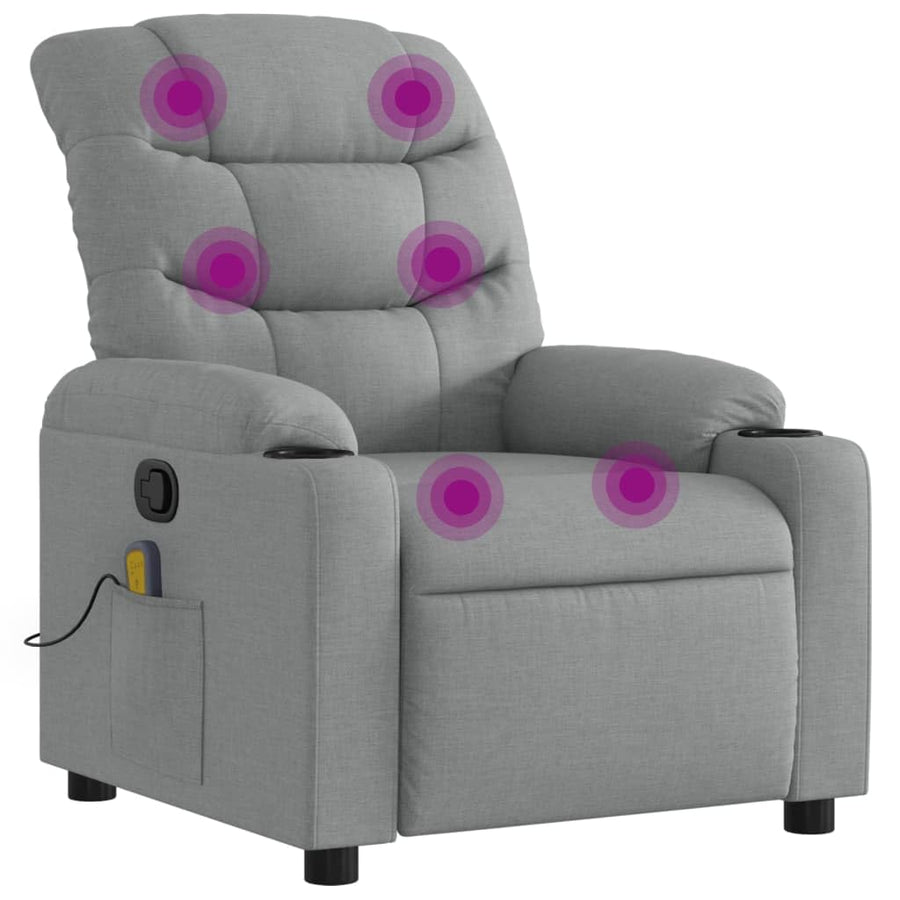 vidaXL Massage Recliner Chair Light Grey