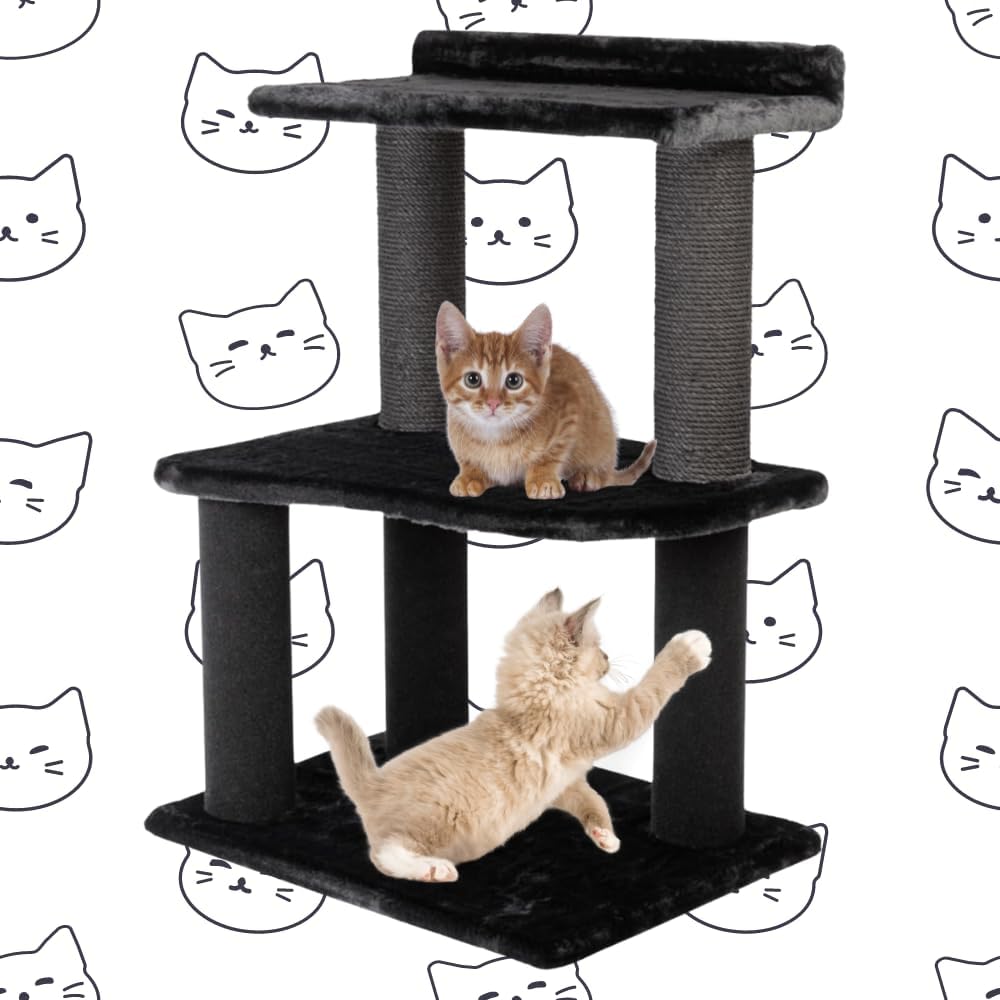 34 Inch Classic Comfort for Indoor Modern Premium Cats and Kittens Scratcher Larger Base for Better Stability, (Black, Charcoal)