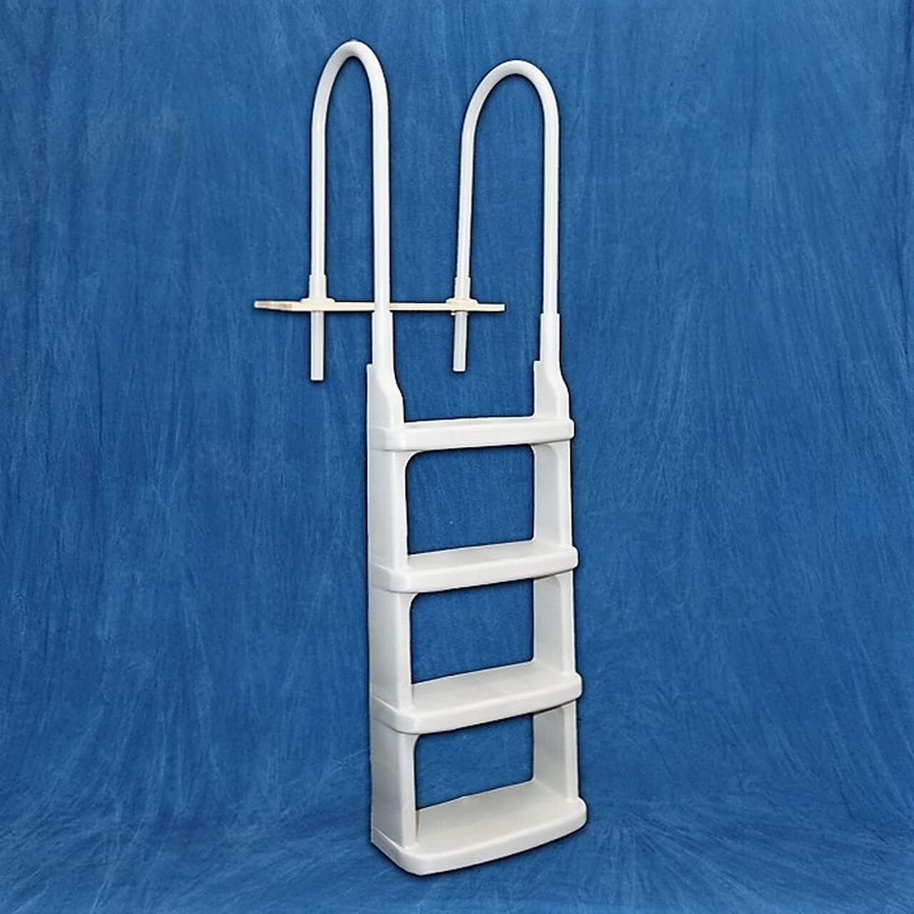 Main Access Easy Incline White Pool Deck Ladder for 48 to 54 Inch Above Ground Pools