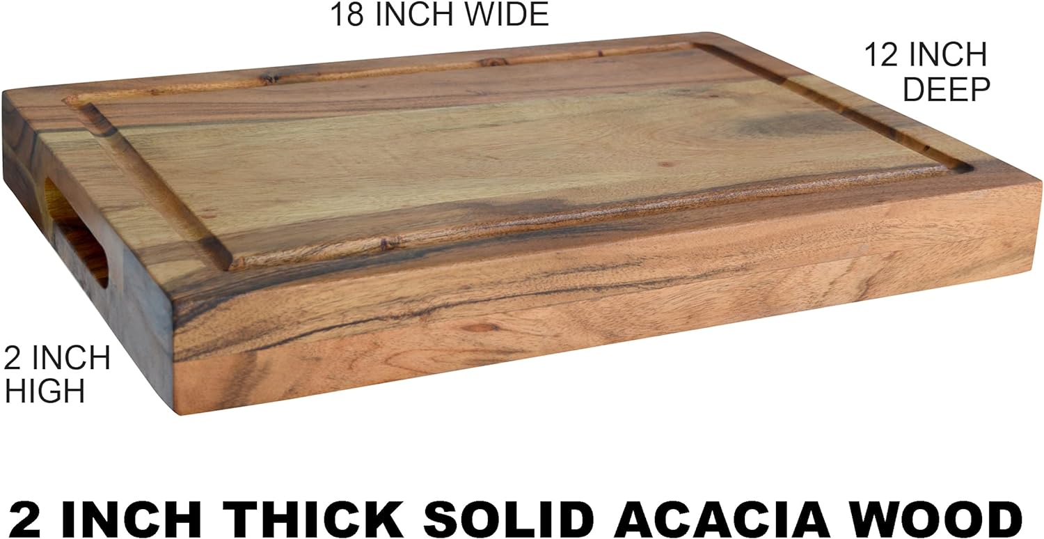 AmeriHome Acacia Wood Cutting Board 21 in. x 18 in.