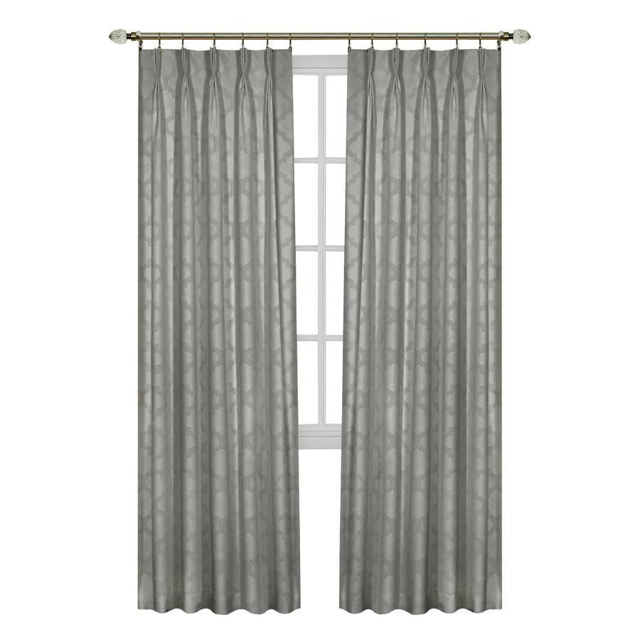 ACHIM Windsor Room Darkening Pinch Pleat Panel Window Curtains - 34 x 84 Inch (Silver) - Polyester Soft Window Panel Windsor Blackout Drapes - Pleated Shades for Bedroom & Living Room Home Decor