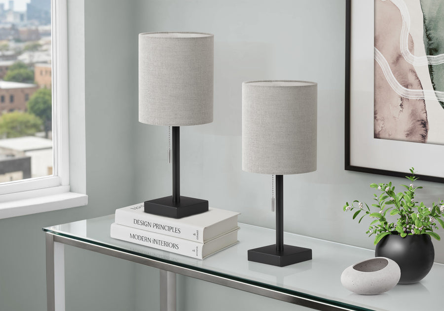 Lighting, Set Of 2, 17''H, Table Lamp, Usb Port Included, Cream Metal, Beige Shade, Contemporary