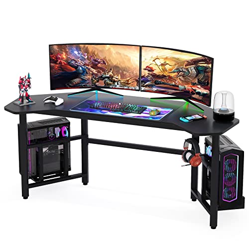 Tribesigns Gaming Desk Ergonomic Gaming Computer Desk 66.5 inch Large