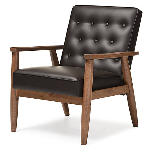 BBT8013-Black Chair armchairs, Wood, Black from Baxton Studio