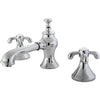 The Kingston Brass KC7068TX Widespread Faucet With Brushed Nickel Finish and Brass Pop-Up Included will upgrade your bathroom