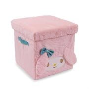 Ukonic Sanrio My Melody 13-Inch Plush Storage Bin Organizer With Handles and Lid | Cube Organizer For Cabinet, Closet