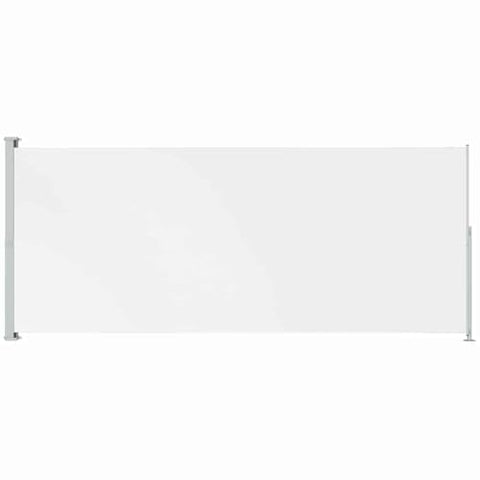 vidaXL Rectangular Patio Retractable Side Awning 78.7"x196.9", Outdoor Privacy Screen, UV, Water and Tear Polyester, Automatic Roll-Back Function, Sturdy Steel Base - Cream