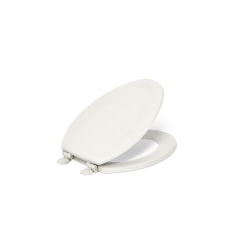 Kohler K-4647-47 Stonewood Molded-Wood with Color-Matched Plastic Hinges Elongated Toilet Seat, Almond