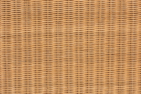 bali & pari Erla Bohemian Light Honey Rattan Accent Bench with Scallop border