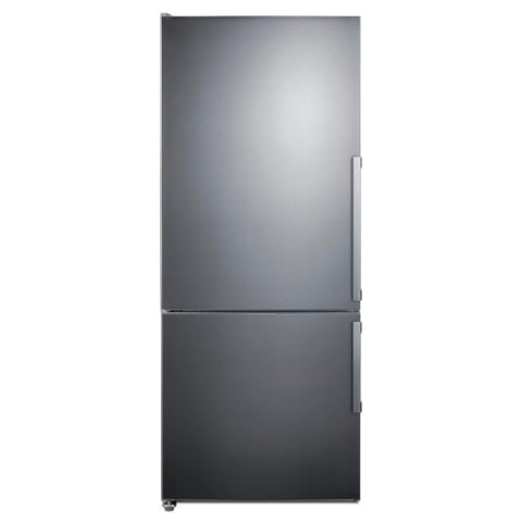 Summit FFBF284SSIMLHD 28" Wide Bottom Freezer Refrigerator, Icemaker, 13.8 cu.ft, Stainless Steel Door, LED Lighting, ENERGY STAR Certified, Perfect for Apartments and Small Kitchen