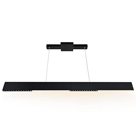CWI Lighting Bellagio 45" LED Integrated Chandelier in Black Finish – Modern Adjustable Height Pendant for Dining Room or Foyer
