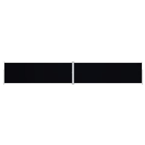 vidaXL Black Retractable Side Awning - 78.7"x472.4" Adjustable Privacy Screen for Garden, Patio, Balcony, Wind & Sun Protection