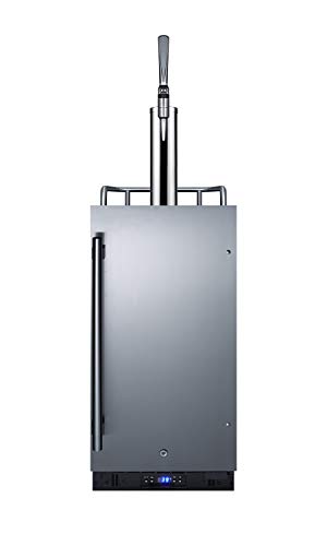 Summit Appliance SBC15NCF Built-In 15" Wide Commercially Listed Nitro Coffee Kegerator with Auto Defrost, Digital Thermostat, Stainless Steel Door, Black Cabinet, Sealed Back and Front Lock