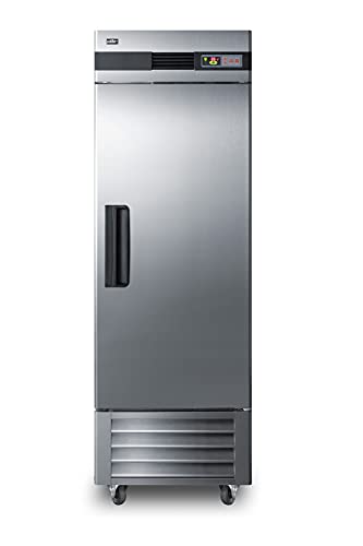 Summit Appliance SCRR232 Commercial Reach-In 23 Cu.Ft. Refrigerator in Complete Stainless Steel with Auto Defrost, Self-Closing Door, Temperature Alarm, Sealed Back, Interior Light and Lock