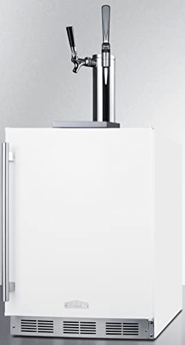 Summit 24" Nitro Cold Brew/Cold Brew Kegerator, Combination Dual Tap Kit, ADA Compliant, White - SBC58WHBIADACMTWIN