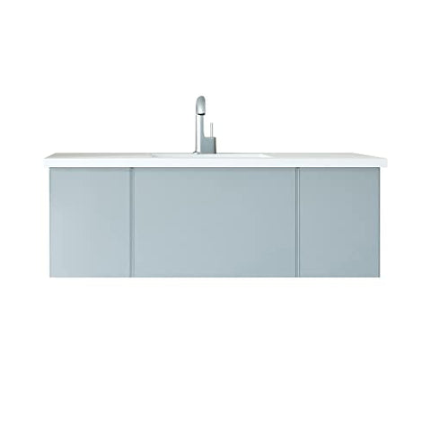 Laviva Vitri 48 - Nautical Blue Cabinet Matte White Viva Stone Solid Surface Countertop