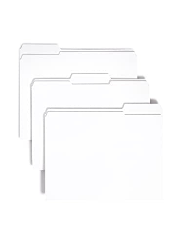 Smead File Folder, Reinforced 1/3-Cut Tab, Letter Size, White, 100 per Box (12834)