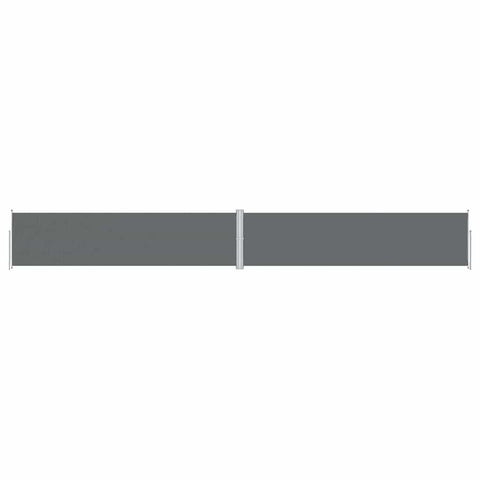 vidaXL Retractable Side Awning - Anthracite Polyester Privacy Wind Barrier 63"x472.4" for Garden/Patio/Balcony