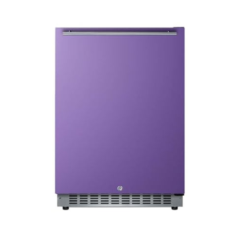 Summit 24" Built-In Refrigerator, 4.8 cu.ft., ADA Compliant, Undercounter, Purple, Stainless Steel - AL54PLHD (Left Handed Door Swing)