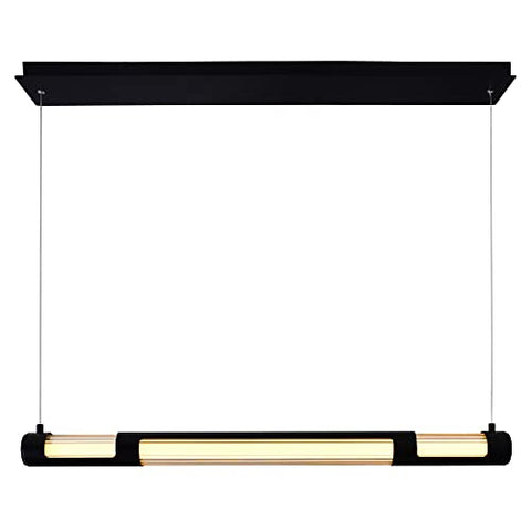 CWI Lighting Neva 36-Inch Integrated LED Linear Chandelier, Black Finish – Modern Pendant Light for Kitchen Island or Dining Room