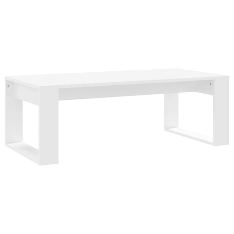 vidaXL Modern Rectangular Coffee Table in White - Engineered Wood Construction, Easy Clean, 40.2"x19.7"x13.8", Quick Assembly Required