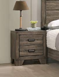 Crown Mark Millie Weathered Grey Wood 2-Drawer Nightstand