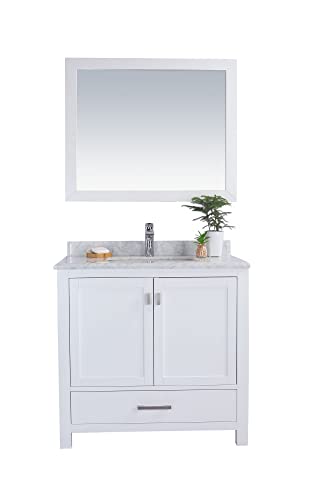 Wilson 36, White Cabinet White Carrara COUNTERTOP
