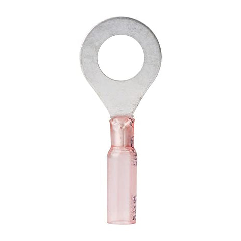 ANCOR MARINE GRADE 310699 Electrical Nylon Insulated Adhesive Lined Heat Shrink Ring Terminals (22 to 18-Gauge, Size 3/8 Screw, 100-Pack)