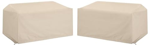 2Pc Outdoor Loveseat Furniture Cover Set Tan - 2 Loveseats
