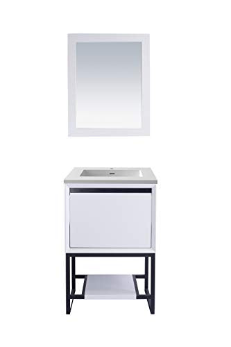 Alto 24 - White Cabinet + Matte White VIVA Stone Solid Surface Countertop