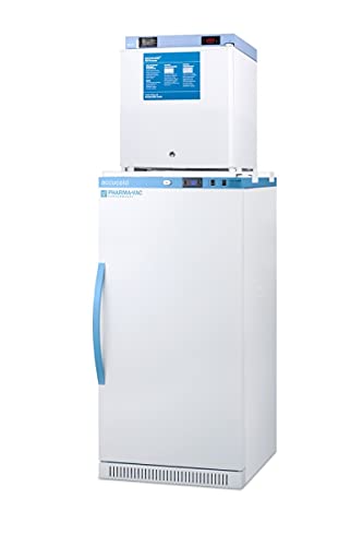Summit Appliance ARS8PV-FS24LSTACKMED2 Stacked Combination of Pharma-Vac ARS8PV 24" Wide All-refrigerator and FS24LMED2 Compact Manual Defrost All-freezer for Vaccine Storage