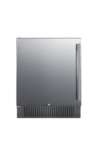 Summit 27” Refrigerator, Built-in, Outdoor Refrigerator, 4.98 cu.ft. Capacity, Stainless Steel - FF27BCSSLHD (Left Handed Door Swing)