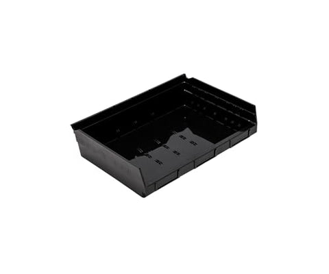QUANTUM STORAGE SYSTEMS QSB118BR Economy Recycled Plastic Part Organizer Black Bins 12" L x 17" W x 4" H 6 Pack