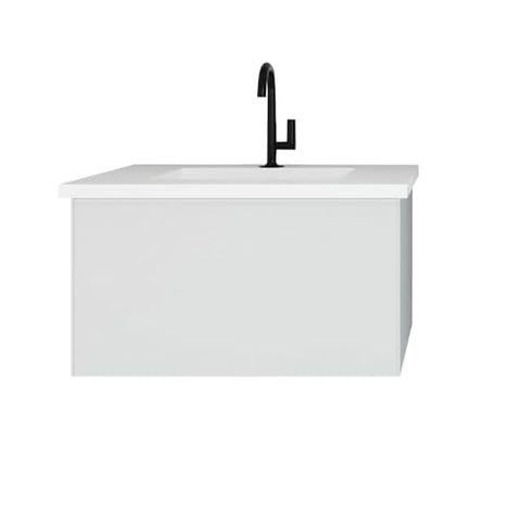 Oakestry Freestanding Thirty Inch Cloud White Bathroom Vanity Modern Sink Base Cabinet with Hidden Storage