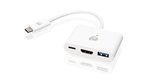 IOGEAR USB-C to 1 to 3 Adapter - 1 HDMI Out - 1 USB A Out - 1 USB-C - 100W Power - 4K@30Hz - MacBook Pro - iMac - Chromebook - More Type-C - GUC3C3H