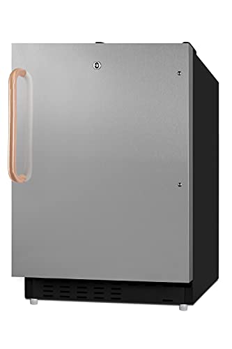 ACCUCOLD 21" Refrigerator - Freezer, Built-in, Undercounter, Breakroom, General Purpose, 2.68 cu.ft. Capacity, ADA Compliant, Copper Handle, Stainless Steel - ADA302BRFZSSTBC