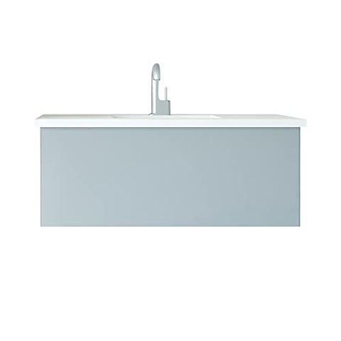 Laviva Vitri 42 - Fossil Grey Cabinet Matte White Viva Stone Solid Surface Countertop