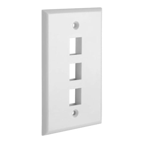 Cmple - 4 Port Keystone Wall Plate 1 Gang Wall Plate with Standard Size Ethernet Wall Plate Keystone Wall Plate Compatible with Keystone Jack, HDMI Keystone - White