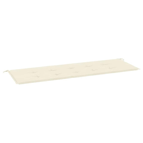 vidaXL Cream Outdoor-Garden Bench Cushion with Secure-Fastening Ropes - 59.1"x19.7"x1.2" - Oxford Fabric, Polyester