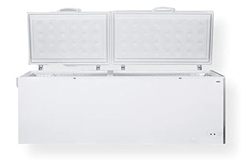 Summit Appliance SCFM252WH 27 Cu.Ft. Chest Freezer; Commercially Listed and CARB Compliant; Manual Defrost with Static Cooling System; 3" Thick Walls; Aluminum Interior; White Finish
