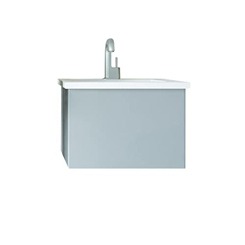 Laviva Vitri 24 - Fossil Grey Cabinet Matte White Viva Stone Solid Surface Countertop