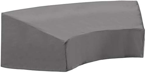 Crosley Furniture Patio Furniture Covers, Waterproof Outdoor Sectional Cover for Half-Moon Sofa, Gray