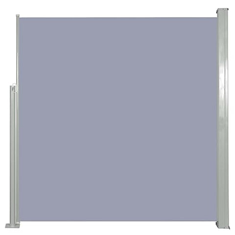 vidaXL Retractable Side Awning 55.1"x118.1" - Gray; Outdoor Privacy Screen with Automatic Roll-Back Function; UV-Proof, Tear-, Water- Polyester Fabric; Ideal for Garden, Patio, Balcony; Mounting A...